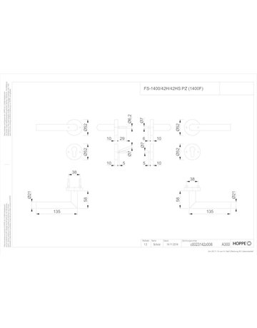 Bild Amsterdam FS-1400/42H/42HS Rosette ,PZ,9,F9714M,TS45-65 - HOPPE-1
