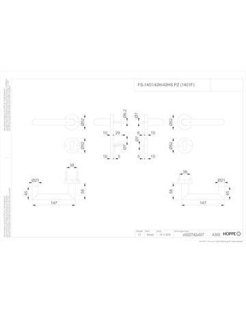 Bild Rotterdam FS-1401/42H/42HS Rosette ,PZ,9,F9714M,TS45-65 - HOPPE-1