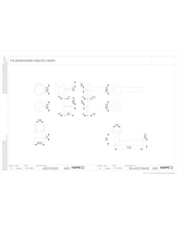 Bild Amsterdam FS-58/42H/42HS/1400 Rosette ,PZ,9,F9714M,TS45-65 - HOPPE-1