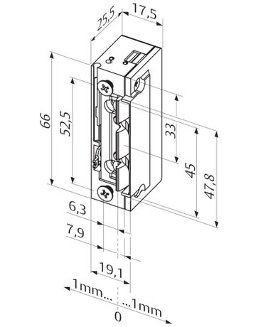Bild Elektro-Türöffner, ohne Schließblech 118E.15, 10-24V AC/DC, DL-R - effeff-1