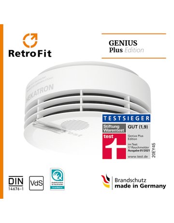 Bild Rauchwarnmelder Genius Plus-N-A weiß RetroFit ohne Sockel und Montagematerial - Hekatron-1