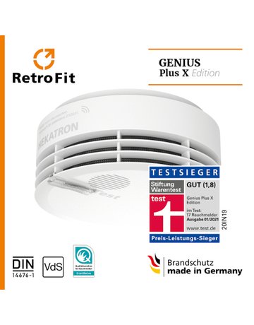 Bild Rauchwarnmelder Genius Plus X-N-A weiß RetroFit ohne Sockel und Montagematerial - Hekatron-2