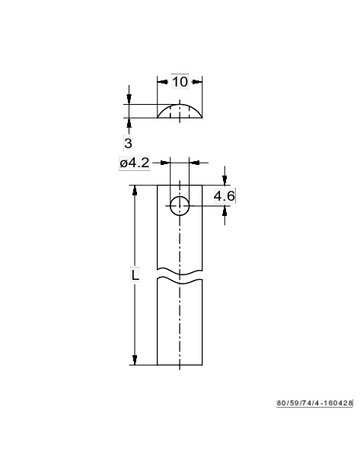 Bild Halbrund-Stange vernickelt 0103 1000 mm 10 x 3 mm - JuNie-1