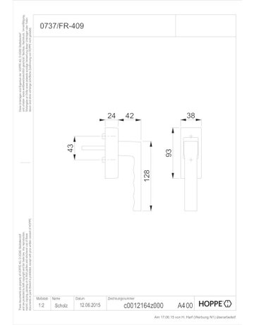 Bild Drehkipp- Fenstergriff, mit Funk-Konsole, Toulon 0737/FR-409, Vierkant 7, Stift vorstehend 32-42, Aluminium, verkehrsweiß beschichtet - HOPPE-1