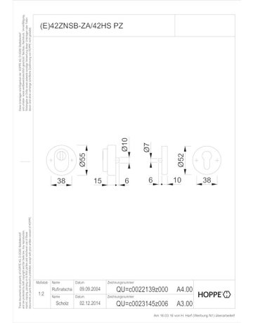 Bild Schutzrosette 42ZNSB-ZA/42HS rd,15mm,ZA/PZ,F1-2,TS57-62 - HOPPE-1