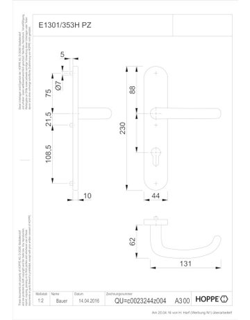 Bild DRG San Francisco E1301/353H LS oval ,PZ72/8,F69,TS 40-45 - HOPPE-1