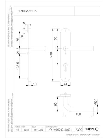 Bild DRG Bonn E150/353H LS oval ,PZ72/8,F69,TS 40-45 - HOPPE-1