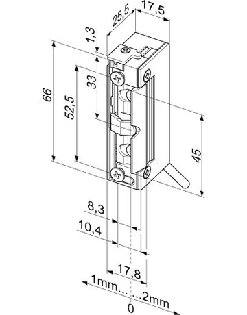 Bild Türrahmen -Elektro-Türöffner 118WR, mit Flachschließblech, 10-24V - effeff-1