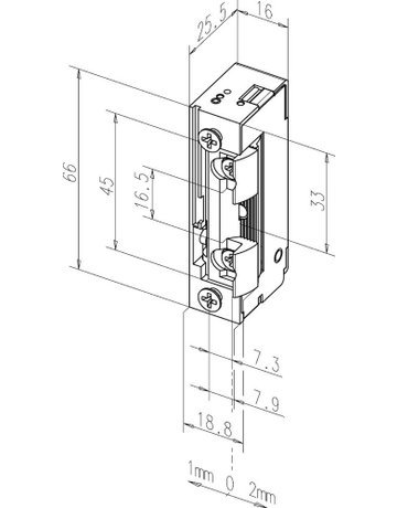 Bild Elektro-Türöffner, ohne Schließblech 118E530, 10-24V AC/DC, DL-R - effeff-1