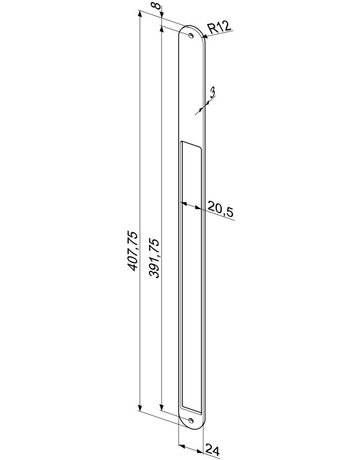 Bild OT-Renovierungsdistanzblech, MEDIATOR® Z65-61A35, für Türöffner, B 24mm, abg., ER - effeff-1