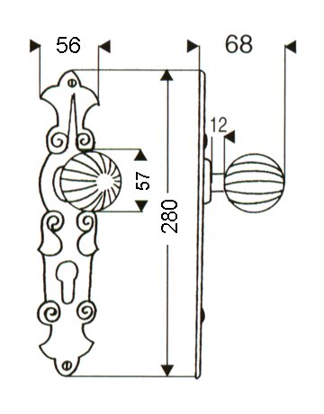 Bild Knopflangschild 316/208H PZ 92 mm EI Rowe ohne Wechselstift - Scheitter-1