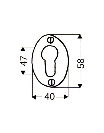 Bild Rahmenschlüsselrosette 269 PZ oval EI Rowe - Scheitter-1