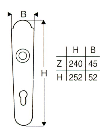 Bild Langschild 270H PZ 92 mm EI Rowe - Scheitter-1