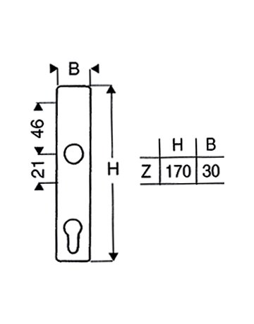 Bild Kurzschild 289 PZ 72 mm EI Rowe für Einschweisskasten - Scheitter-1