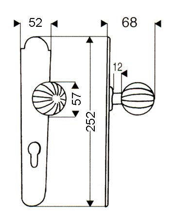 Bild Knopflangschild 316/270H PZ 92 mm EI Rowe ohne Wechselstift - Scheitter-1