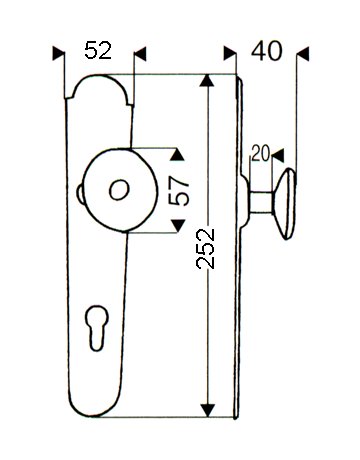 Bild Knopflangschild 344/270H PZ 92 mm EI Rowe ohne Wechselstift - Scheitter-1