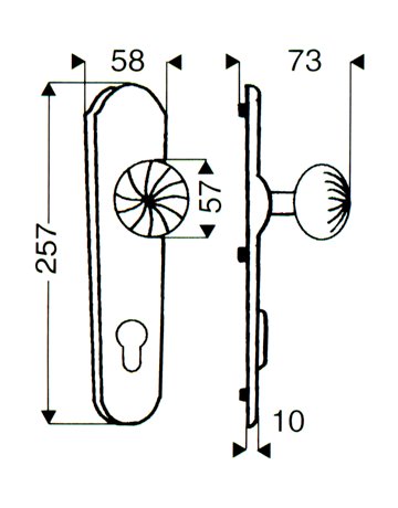 Bild Schutz-Knopflangschild SI-K270 PZ 92 mm EI Rowe Zylinderüberstand 10-12 mm - Scheitter-1