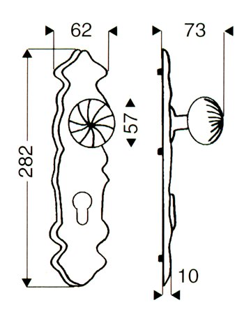 Bild Schutz-Knopflangschild SI-K208 PZ 72 mm EI Rowe Zylinderüberstand 10-12 mm - Scheitter-1