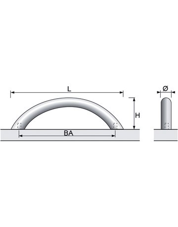 Bild Segmentbogengriff Serifos BA 96 L 119 Ø 10 H 31 mm Edelstahl geb. - Topform-1