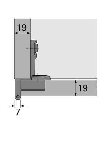 Bild Grundscharnier Selekta Pro 2000 vernickelt 230 °, Auflage 11 mm, mit Spreizmuffen - Hettich-3