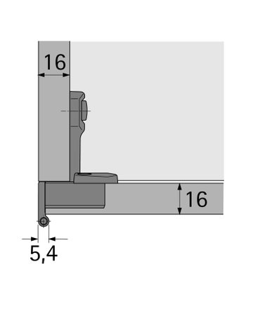 Bild Grundscharnier Selekta Pro 2000 vernickelt 270 °, Auflage 12 mm, mit Spreizmuffen - Hettich-3