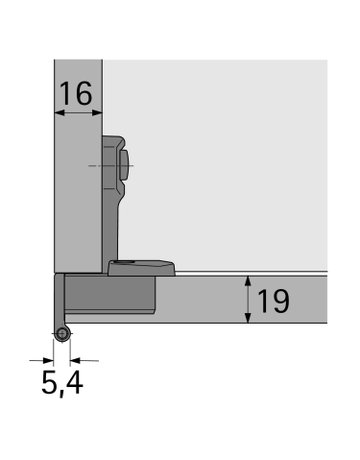 Bild Grundscharnier Selekta Pro 2000 vernickelt 270 °, Auflage 12 mm, mit Spreizmuffen - Hettich-3
