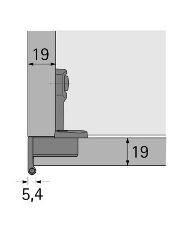 Bild Grundscharnier Selekta Pro 2000 schwarz 270 °, Auflage 15 mm, mit Spreizmuffen - Hettich-3