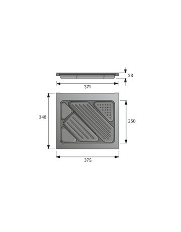 Bild Schreibmaterialschale, Höhe 28 mm, 380 / 392, schwarz - Hettich-1