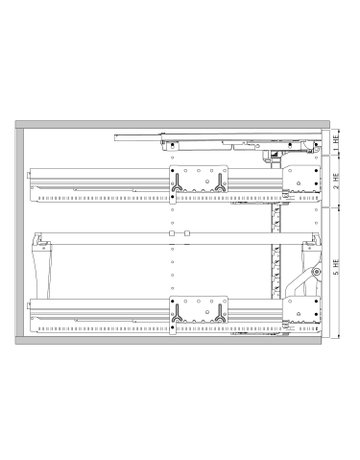 Bild Container-Set mit Voll- und Überauszügen, 392, Aluminium Optik - Hettich-3