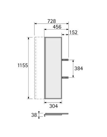 Bild Ausziehbarer Spiegel H 1155 mm, anthrazit - Hettich-1