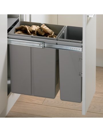 Bild Küchen-Abfallsystem,Schrankb.min.300mm BIN it. Duo 49476,1x20/1x10l, Eimer:KF - Hettich-1