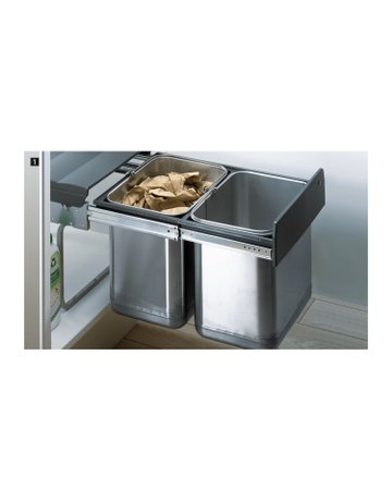 Bild Bin.it Duo II - 400 Einbauabfallsammler, 338 x 485, schwarz - Hettich-1