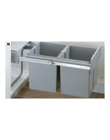 Bild Bin.it Duo II - 400 Einbauabfallsammler, 338 x 485, grau - Hettich-1