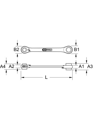 Bild Quadro-Ratschenschlüssel 10x13/17x19mm KS - KS TOOLS-3