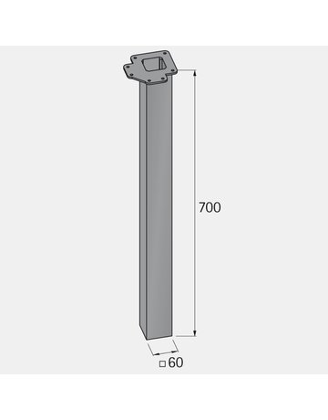 Bild Design-Tischbein Afia 700 mm, Edelstahl gebürstet - Hettich-2