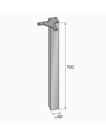 Bild Design-Tischbein Afio 700 mm, Edelstahl gebürstet - Hettich-2