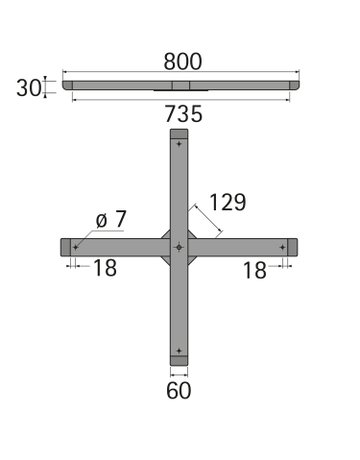 Bild Montagekreuz 800 x 800 mm - Hettich-1