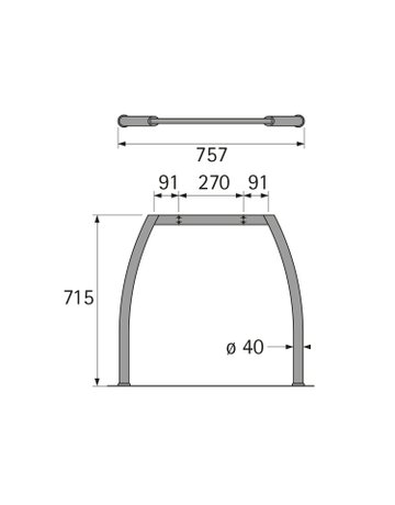 Bild 2-Fuß-Gestell, geschwungen, 715 mm - Hettich-1