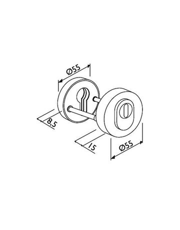 Bild Schutzrosette Paros PZ ZA Ø 55 mm Edelstahl mit - Topform-1