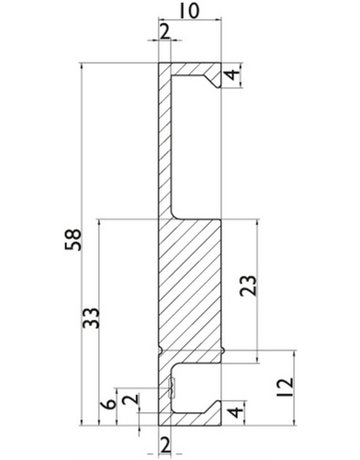 Bild Wand-/Deckenabstandsprofil Symi 10 mm Edelstahlfarben - Topform-2