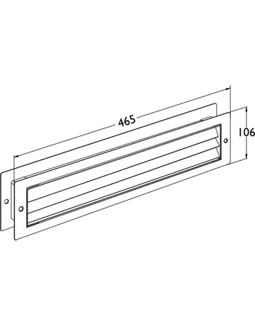 Bild Lüftungsgitter mit Befestigung B 465 x H 106 mm, Edelstahl mit - Topform-1