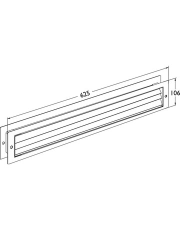 Bild Lüftungsgitter mit Befestigung B 625 x H 106 mm, Edelstahl mit - Topform-2