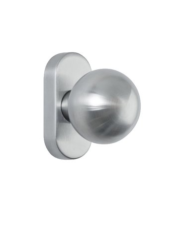 Bild Knopf auf Ovalrosette Edelstahl mit, Kugelform - Topform-0