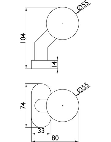 Bild Rahmen-Wechsel-Rosettengarnitur Arges PZ Kl.4, 8 mm Kugelknopf gekröpft Edelstahl mit - Topform-7