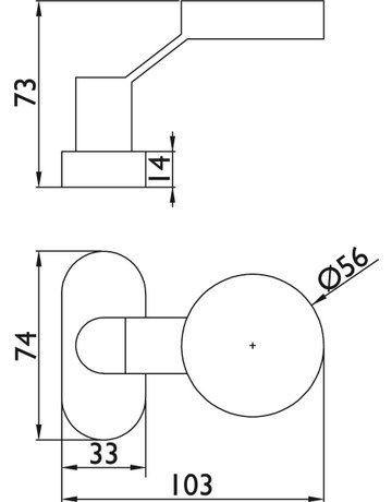 Bild Rahmen-Wechsel-Rosettengarnitur Arges PZ Kl.4, 8 mm Flachknopf gekröpft Edelstahl mit - Topform-7