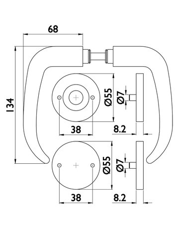 Bild Panik-Standflügelrosettengrt. Sirion Edelstahl mit TS 45-58 mm - Topform-3