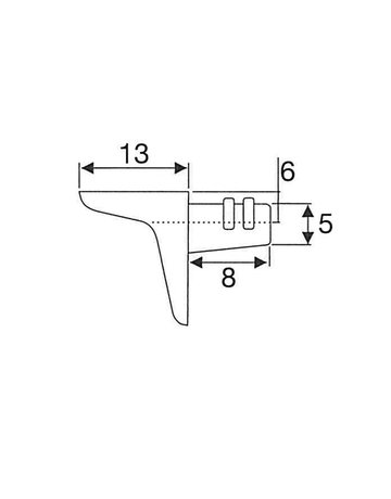 Bild Einsteckbodenträger mit 1 Zapfen Zamak, 5mm vernickelt - Topform-2