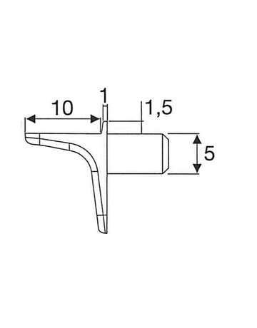 Bild Bodenträger Ø5mm 1 Zapfen Zamak, vernickelt - Topform-2