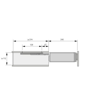 Bild Frontauszug, 2-etagig, 470mm, verchromt - Hettich-3