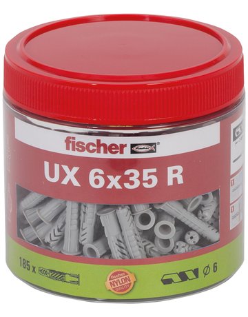 Bild Universaldübel Nylondübel UX-R, mit Rand 6x35 R Dose - fischer-1